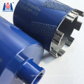 Vacuum brazed dry diamond core drill bit for drilling granite